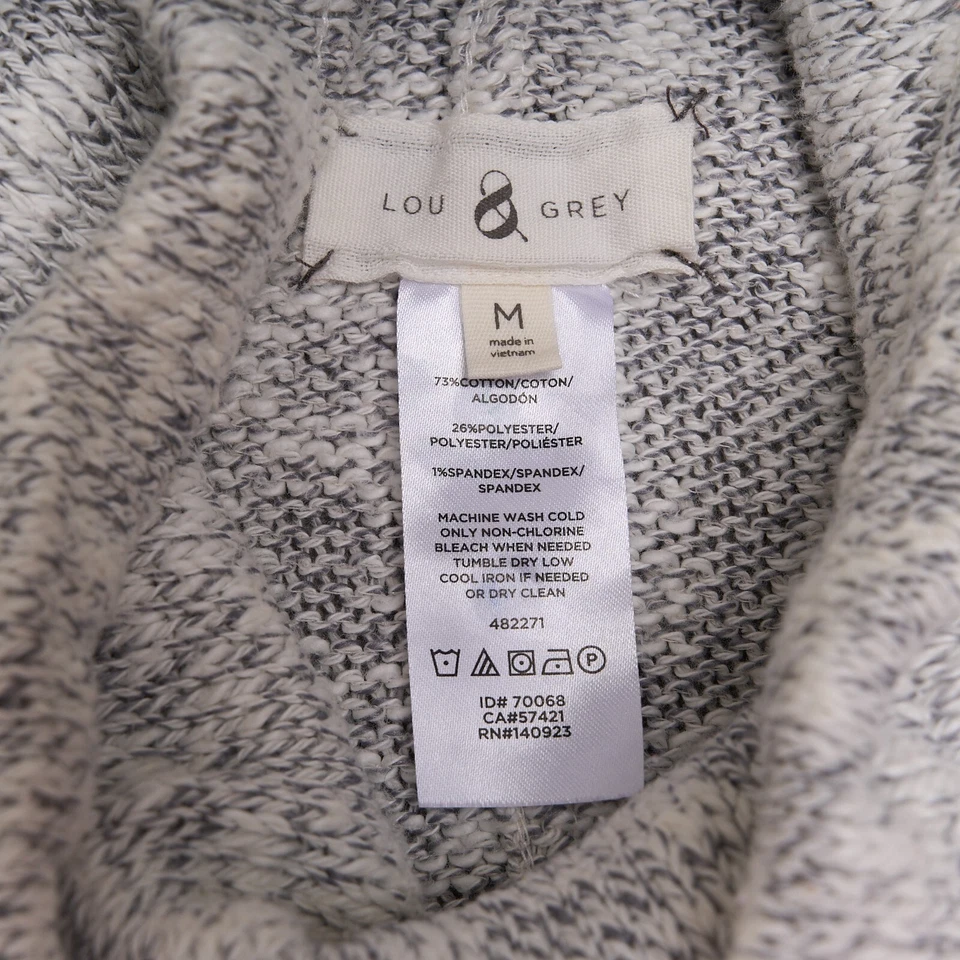 Suéter Poncho Lou & Grey M Gris Mármol Cuello Embudo Pullover Foto 4 de 4