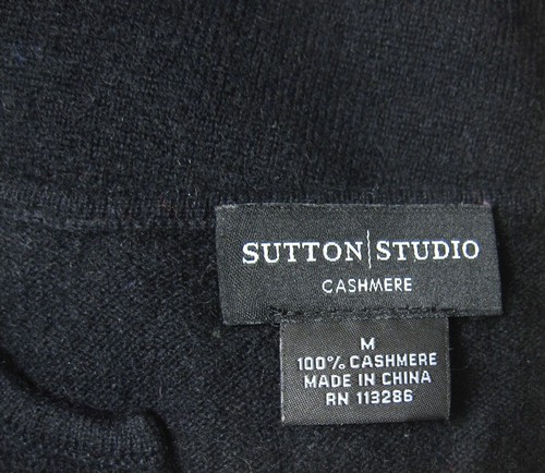 SUTTON STUDIO SWEATER cashmere Size M Medium BLACK - Picture 19 of 20