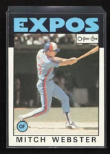 1986 O-Pee-Chee #218 Mitch Webster Montreal Expos Rookie Near Mint or Better