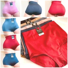 4/6 Briefs High Waisted Girdle Satin Panties Underwear Silky Smooth 69061 S-5XL