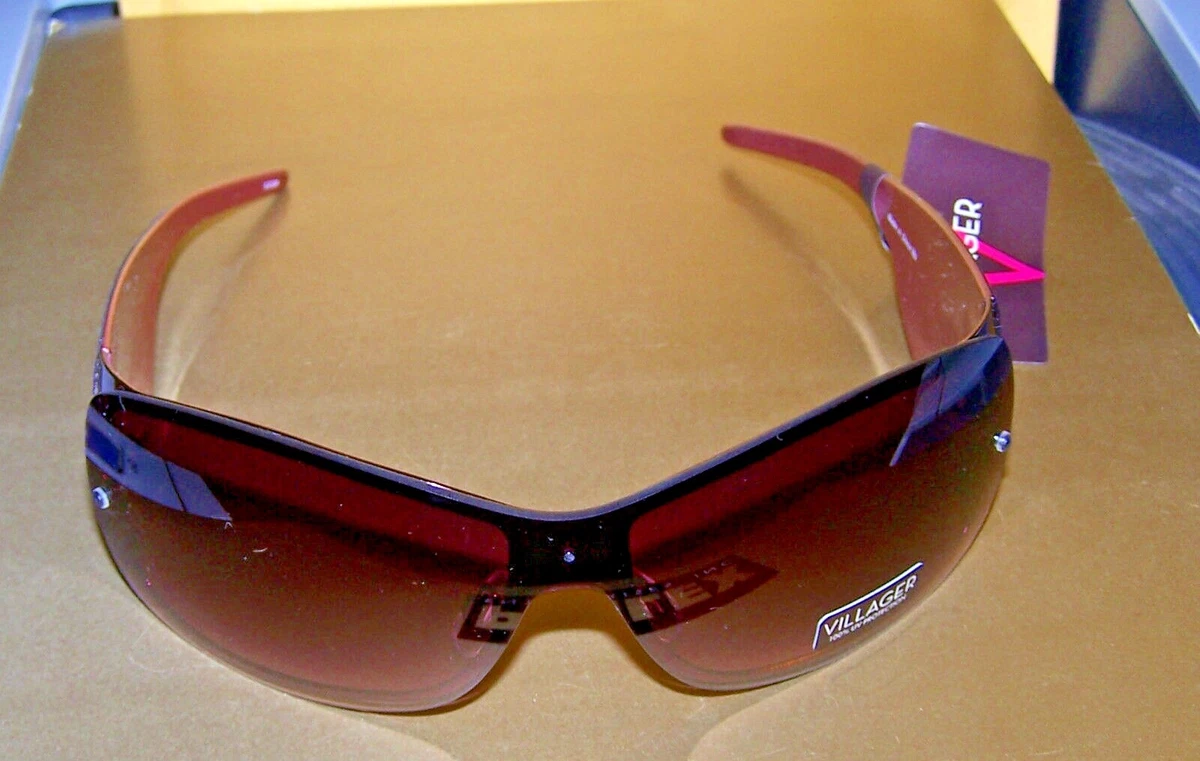 Claiborne VILLAGER Sunglasses 1 LENS WRAP MAROON LAVENDER PINK