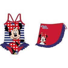 Disney Minnie Mouse Kids Bikini with Sarong Swimwear Swimsuit