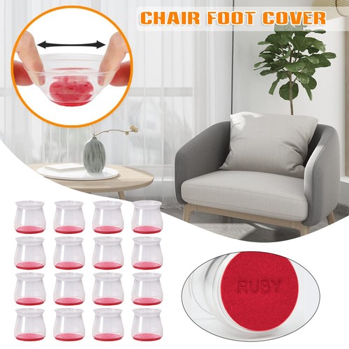 48pcs Ruby Slider Chair Leg Protector For Hardwood Floors Fits All Shape Chair - Picture 3 of 14