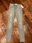Current/Elliott "The Ankle Skinny" Gray Denim Distressed Jeans, Size 24 — photo 1