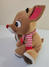 Rudolph Red Nose Reindeer 2016 w/ Scarf Soft Cute Plush Stuffed Animal Toy 15"