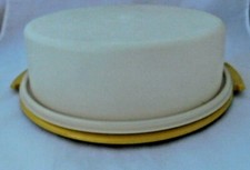 Vintage Tupperware 719-2 Harvest Gold Pie Taker Carrier w/ Lid - No Handle