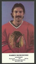 Warren Skorodenski Goalie Chicago Blackhawks Team Issued Hockey Postcard