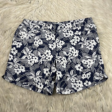 J.Crew Men's 34 Navy White Tropical Floral Swim Shorts Trunks Mesh Liner