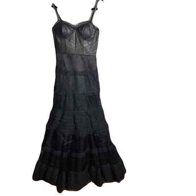 Alice & Olivia leather corset lace dress Extra Small gown long tiered skirt | eBay Alice & Olivia leather corset lace dress Extra Small gown long tiered skirt | eBay