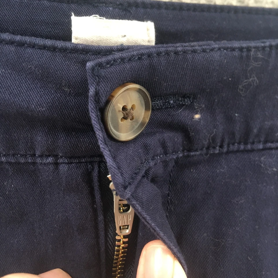 Шорты-бермуды женские Gap 2 синие хлопковая смесь на молнии эластичные с высокой талией повседневные - Изображение 4 из 4