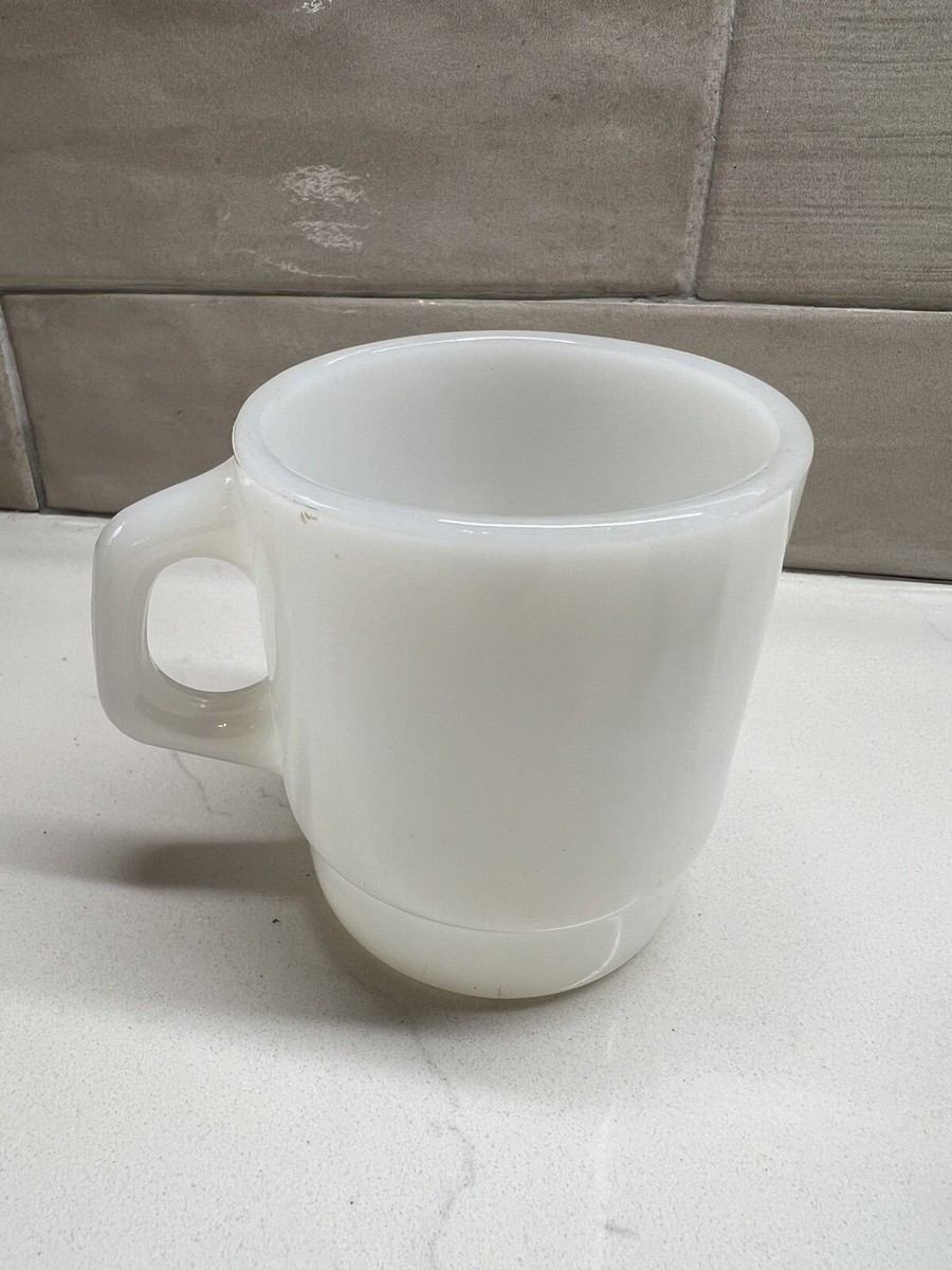 Vintage Anchor Hocking Fire-King Stackable Mug Cup Milk Glass