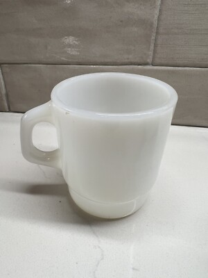 Vintage Anchor Hocking Fire-King Stackable Mug Cup Milk Glass