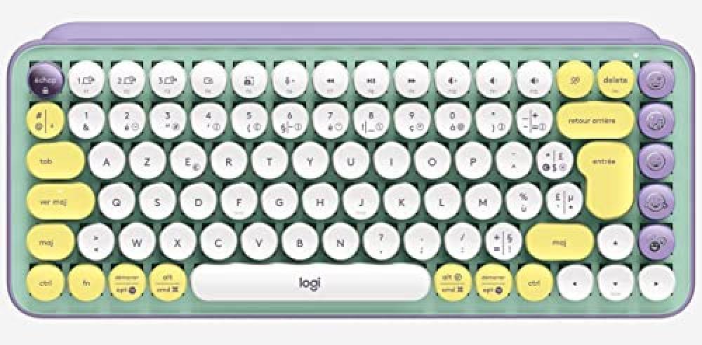 Logitech POP Keys Tastiera Meccanica Wireless con Tasti Emoji Personalizzabili,