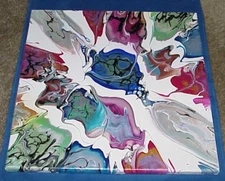 ORIGINAL ACRYLIC PAINTING ABSTRACT ART Wall Decor fluid pour  SPLASH OF COLOR