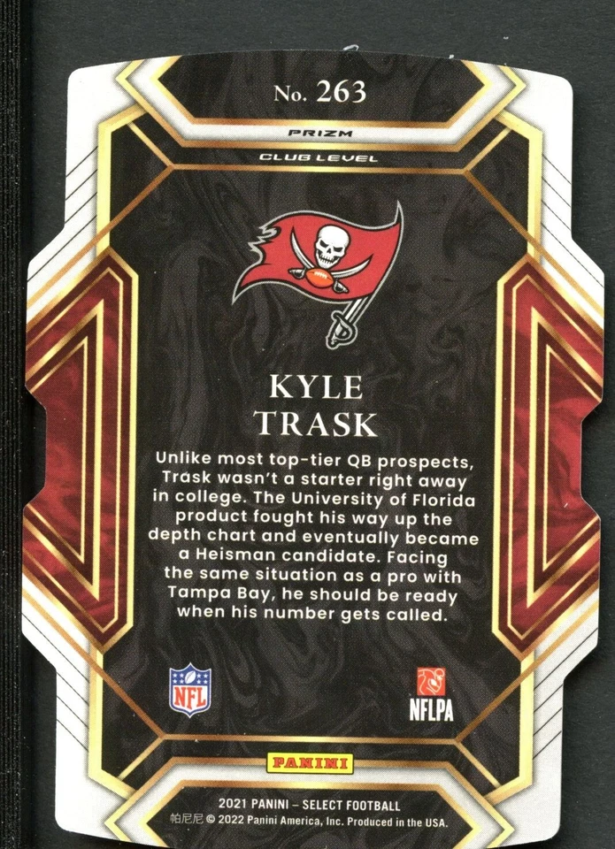 Kyle Trask 2021 Panini Select Club Level Rookie Green Yellow Die-Cut #263 NFL - Image 2 of 2