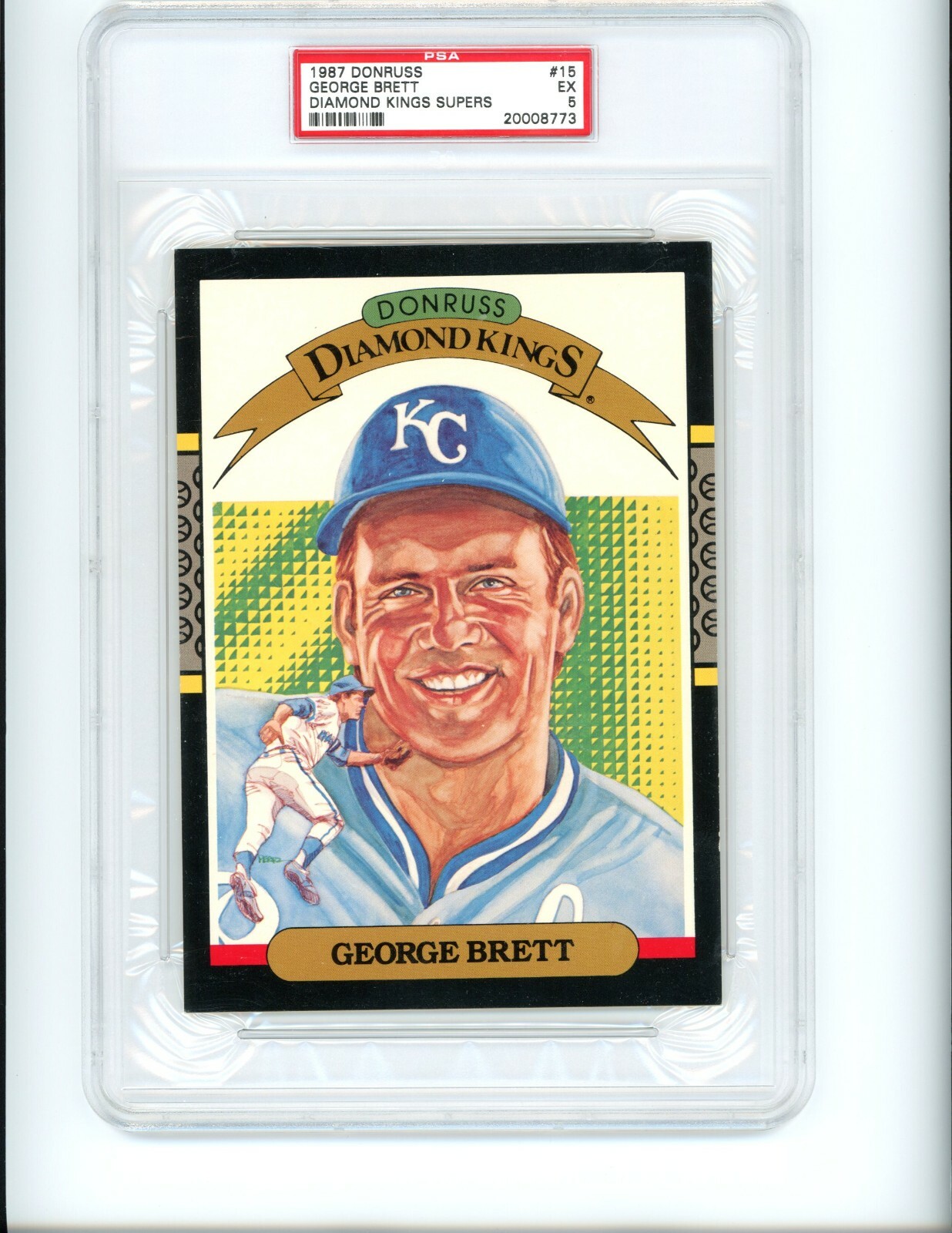1987 Donruss Diamond Kings SUPER #15 George Brett Kansas City Royals HOF PSA 5 