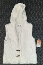 Nwt Mudd Sherpa Sleeveless Vest Hoodie Size Xl 16 Cream Ivory Faux Fur Cute