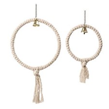 Bird Rope Perch with Ring Training Stand Parrot Toy Cage Hanging Toy for