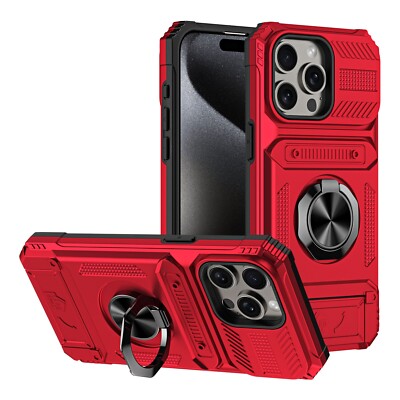 For T-Mobile REVVL 7 Pro Case Shockproof Magnetic Card Holder Ring Stand Cover