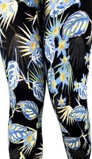 New Leaves Buttery Soft Brushed Peachskin Leggings Yoga Waist One Size.