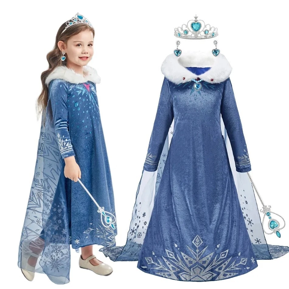 Reine Des Neiges Déguisement Elsa Cosplay Princesse Frozen Carnaval Robe Enfant - Photo 3/4