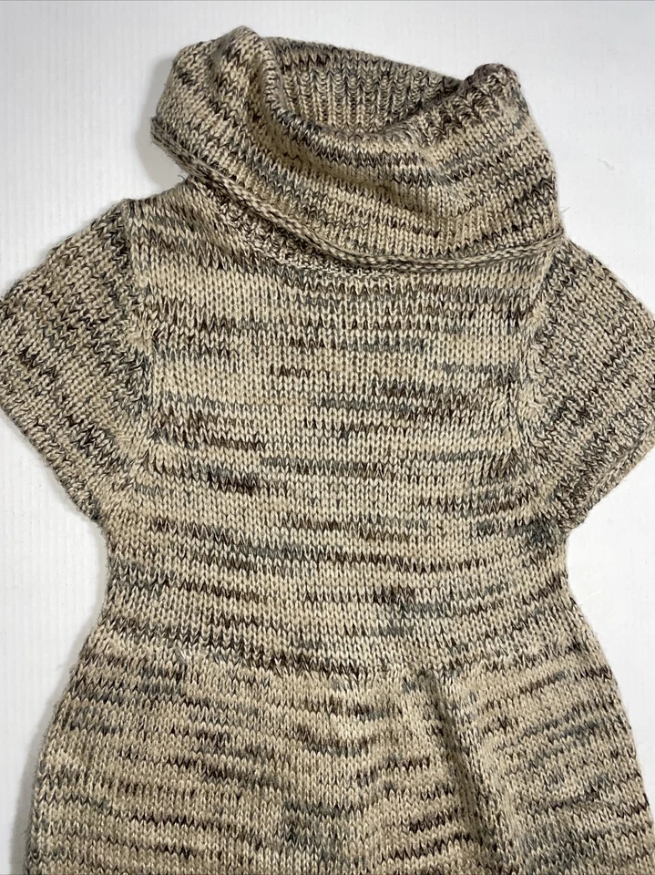 Vestido suéter Twenty One para mujer talla pequeña marrón cuello alto manga corta Foto 2 de 4