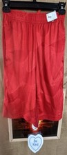 Nike Dri-Fit boys youth red basketball short L pockets drawstring elastic waist