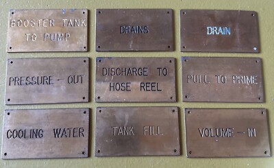 Blinkersteuerung Typenschild 9 Schilder Messing Tender Zug Lokomotive 3,5  x 2  Ohio