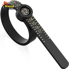 Ring Sizer 1-17  Measuring Tool with Magnified Glass, Reusable Finger Size Gauge