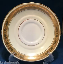 Anchor Bridgwood #4059 Saucer(s) Vintage Fruit on Gold Band