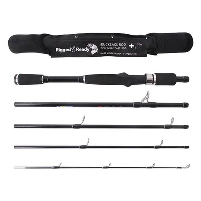 Rucksack 5'7 170cm Spin/Baitcasting Travel Rod 5pc Micro Trigger Neoprene Case