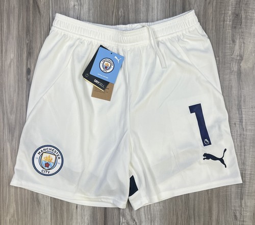 Puma MCFC Shorts Replica Jr puna In White Marine Blue, XL Youth
