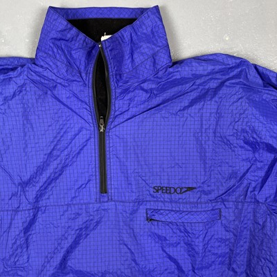 Vintage 90s Speedo 1/4 Zip Windbreaker Jacket Blue Large Vintage 90s Speedo 1/4 Zip Windbreaker Jacket Blue Large