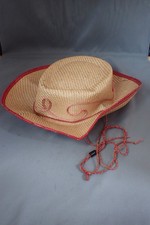 VINTAGE 50'S 60'S CHILDS BOYS WESTERN STRAW COWBOY HAT PERFECT CONDITION