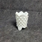 Vintage Hobnail Milk Glass Toothpick Holder Collectible Footed Glass 2"×3"