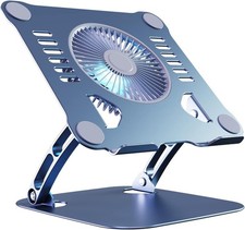 Laptop Cooling Stand with 3 Speed Fan, Adjustable Height Laptop Stand for Desk