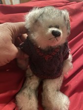Gray Plush Teddy Bear with Sweater