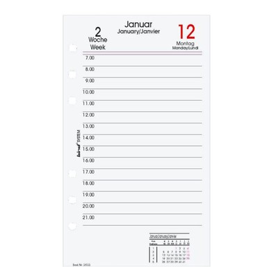 bind B-2603 Kalendereinlage 2026 A6 1T=1S Mo-Fr 7-21 Uhr (Tagesplaner)