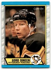 1989-90 O-Pee-Chee Gord Dineen Rookie Pittsburgh Penguins #256