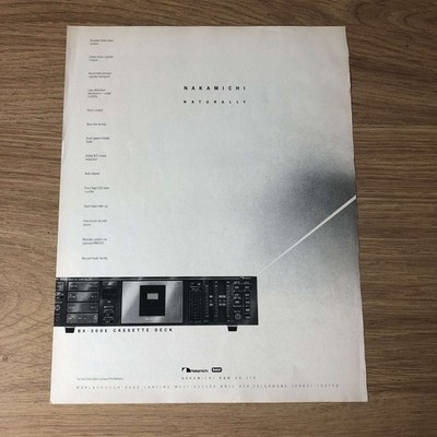 GRAM50 MAGAZINE ADVERT 11X8 NAKAMICHI BX-300E CASSETTE DECK
