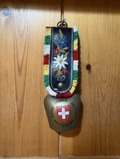 Vintage Swiss Cow Bell Rustic Mini Bell Goat Bell with Leather Handle Swiss Bell