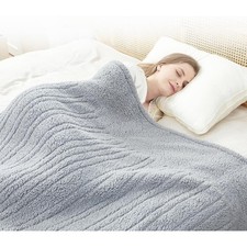US Heated Twin Blanket Double Sided Sherpa Soft Heating Electric Blanket for Bed