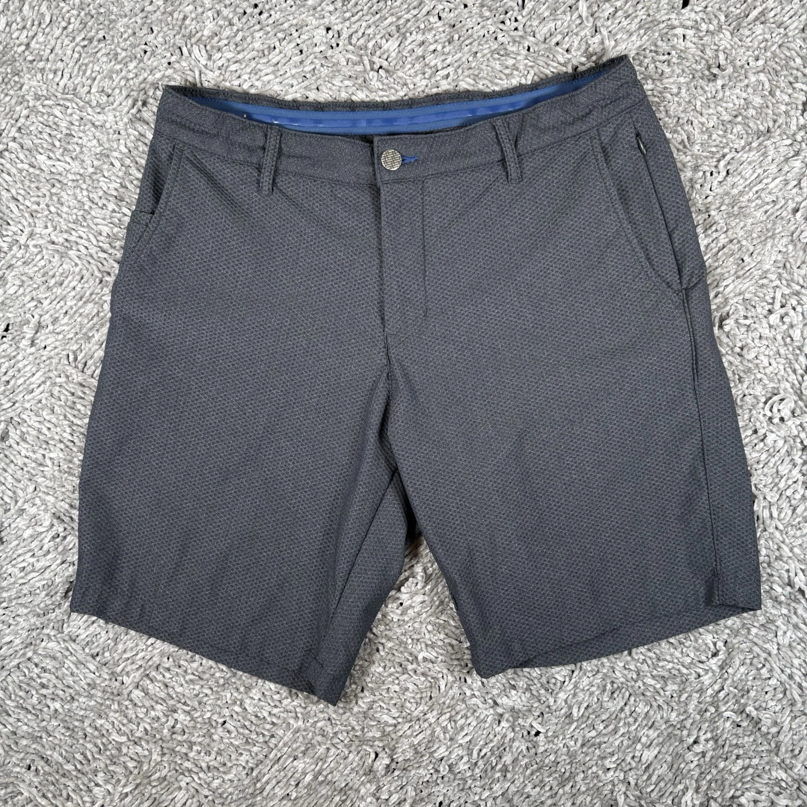 Twillory Performance Shorts Mens 34 Gray Technical Fabric Chino Stretch Preppy