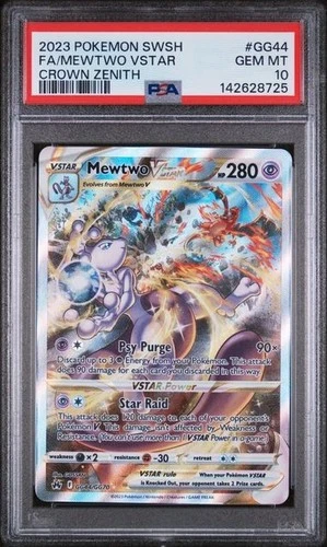 Mewtwo VSTAR GG44/GG70 SWSH: Crown Zenith: Galarian Gallery Holo PSA 10 GEM MT