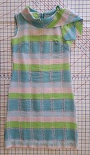 Vintage Joan Curtis Pink Green Blue Short Skirt Spring Dress