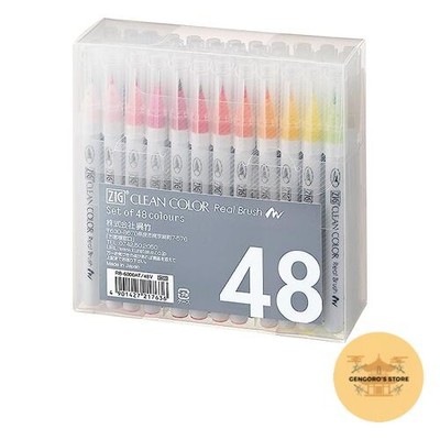 Kuretake ZIG Clean Color Real Brush Pen 48 Colors RB-6000AT Japan