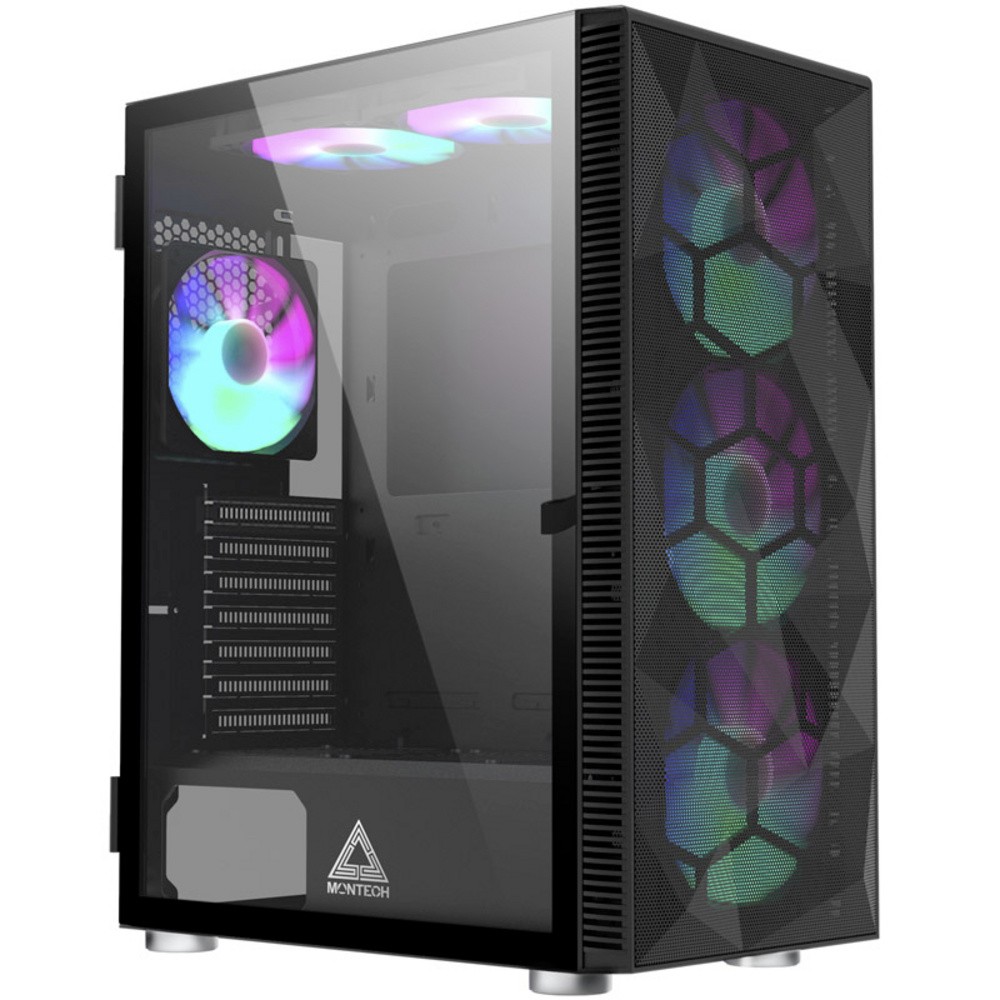 MONTECH X3 Mesh Midi-Tower Gaming-Gehäuse  Schwarz