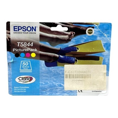 Epson T5844 PicturePack Kombi Set Tintenpatrone Fotopapier Fotodrucker Printer