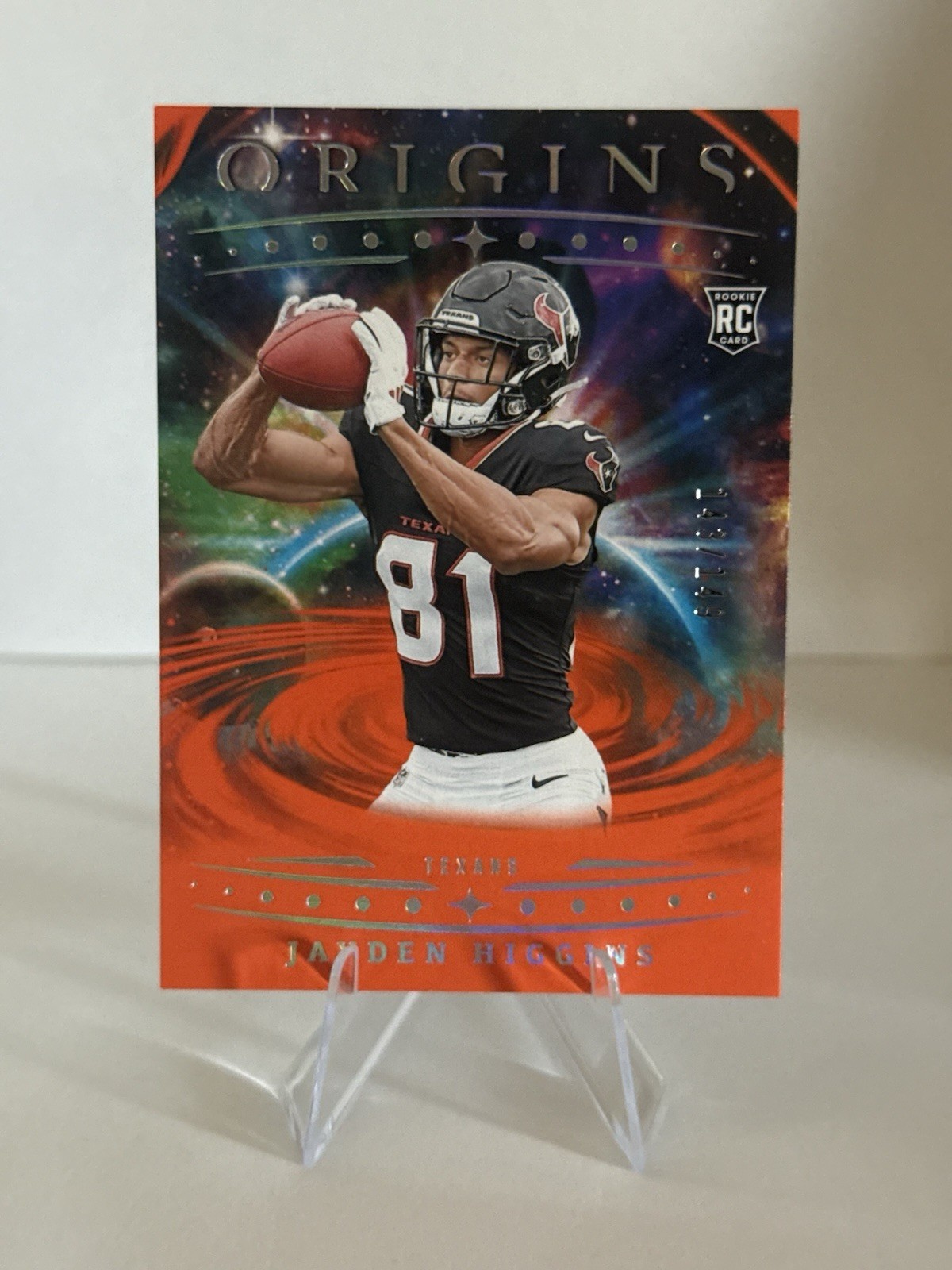 Jayden Higgins 2025 Panini Origins Orange Rookie #132  Houston Texans 143/149 SP