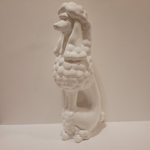 Fancy French Poodle Figurine Statue 13½" Tall White Ceramic Luxury Decor - Picture 2 of 6
